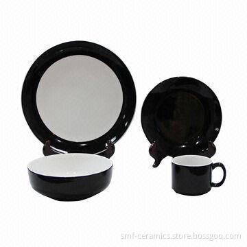16-piece Ceramic Dinnerware Set, Decal Printing, Glazed, FDA, 84/500/EEC, LFGB Standards